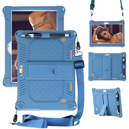 10,10.1 inch Silicone Tablet Case with Stylus Pen & Shoulder Strap, Universal Shockproof Silicone Cover Case,Soft Portable Protective Cover for Android Tablet PC Blue.