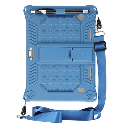 10,10.1 inch Silicone Tablet Case with Stylus Pen & Shoulder Strap, Universal Shockproof Silicone Cover Case,Soft Portable Protective Cover for Android Tablet PC Blue.