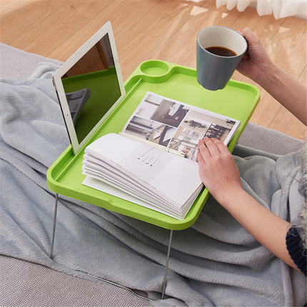 Foldable Lap Desks Laptop Tray for Bed or Couch,Portable Breakfast Serving Tray with Folding Legs, Vuyungers Lightweight Mini Lazy Small Table, Laptop Stand for Working, Reading and Writing Green.