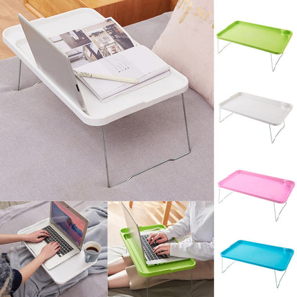 Foldable Lap Desks Laptop Tray for Bed or Couch,Portable Breakfast Serving Tray with Folding Legs, Vuyungers Lightweight Mini Lazy Small Table, Laptop Stand for Working, Reading and Writing Hot Pink.