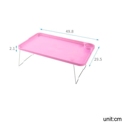 Foldable Lap Desks Laptop Tray for Bed or Couch,Portable Breakfast Serving Tray with Folding Legs, Vuyungers Lightweight Mini Lazy Small Table, Laptop Stand for Working, Reading and Writing Hot Pink.