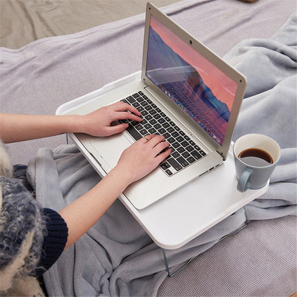 Foldable Lap Desks Laptop Tray for Bed or Couch,Portable Breakfast Serving Tray with Folding Legs, Vuyungers Lightweight Mini Lazy Small Table, Laptop Stand for Working, Reading and Writing White.