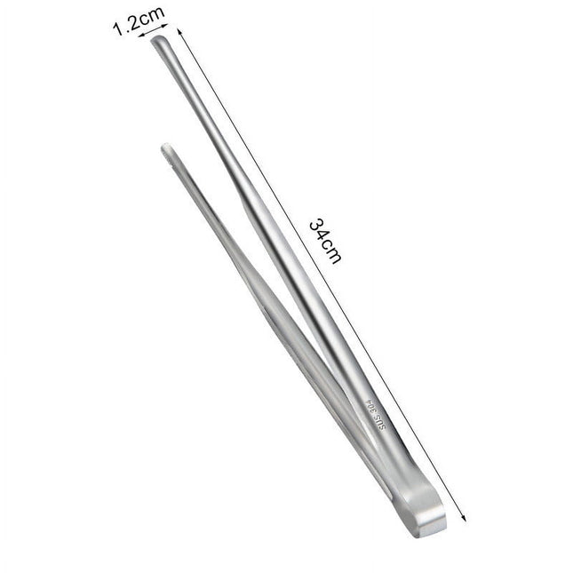 Stainless Steel Slim Tongs 2PCS, Japanese Barbecue Tweezers, Lightweight Yakiniku Tongs, Korean Grill Tong, Upscale Sushi Tong, Small Kitchen Tong,304 Stainless Steel Meat Clip Steak Clip 14in.