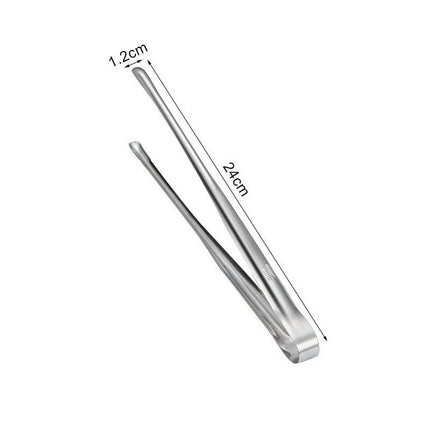 Stainless Steel Slim Tongs 2PCS, Japanese Barbecue Tweezers, Lightweight Yakiniku Tongs, Korean Grill Tong, Upscale Sushi Tong, Small Kitchen Tong,304 Stainless Steel Meat Clip Steak Clip Silver.