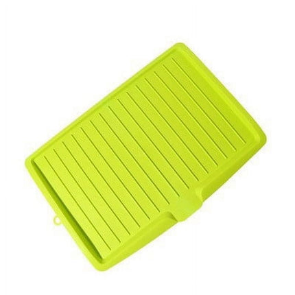 Dish Drain Board with Side Drop - Kitchen Utility Draining Board, Drain Rack, 17.5x12 Inch Kitchen Drying Tray | Heat-Resistant Drip Rack for Quick Drainage and Easy Storage, Drying Dish Rack Tray Green.
