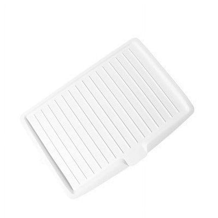 Dish Drain Board with Side Drop - Kitchen Utility Draining Board, Drain Rack, 17.5x12 Inch Kitchen Drying Tray | Heat-Resistant Drip Rack for Quick Drainage and Easy Storage, Drying Dish Rack Tray White.