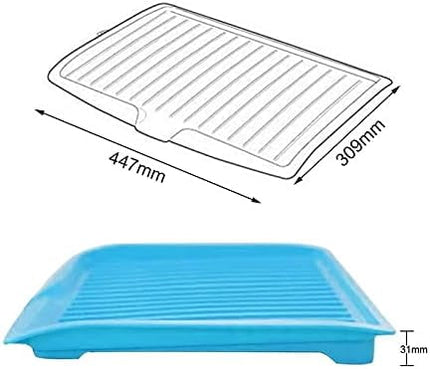Dish Drain Board with Side Drop - Kitchen Utility Draining Board, Drain Rack, 17.5x12 Inch Kitchen Drying Tray | Heat-Resistant Drip Rack for Quick Drainage and Easy Storage, Drying Dish Rack Tray White.