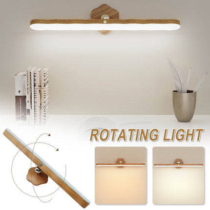 Wall Lights for Bedroom Battery Operated Wall Sconce Lamp Vanity Light Magnetic Wooden Wireless Rechargeable Wall Lights,Rotating Multi-purpose Night Light Movable Light Detachable Cabinet Light A.