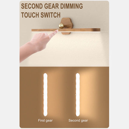 Wall Lights for Bedroom Battery Operated Wall Sconce Lamp Vanity Light Magnetic Wooden Wireless Rechargeable Wall Lights,Rotating Multi-purpose Night Light Movable Light Detachable Cabinet Light A.
