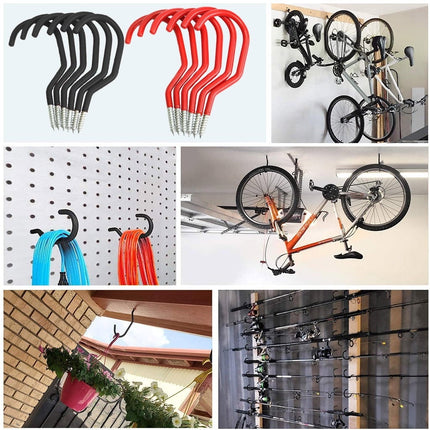 CCMAOLU 2025 New Bike Hooks for Garage Wall, Heavy Duty Bicycle Hangers for Hanging, Wall Mount Bicycle Storage for Ceilings, No Drill Large Ceiling Hooks for Hanging Plants.