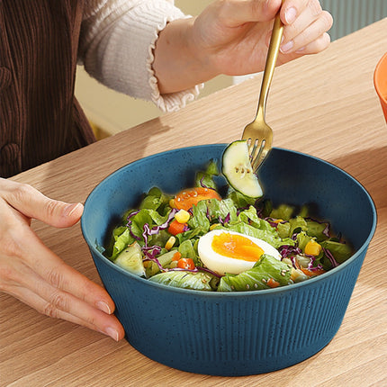 Unbreakable Large Cereal Bowl - Wheat Straw Bowls Salad bowls Microwave and Dishwasher Safe Salad Bowls, Stackable Color Kitchen Bowls for Serving, Soup, Oatmeal, Pasta, Noodles Blue.