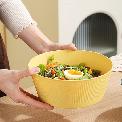 Unbreakable Large Cereal Bowl - Wheat Straw Bowls Salad bowls Microwave and Dishwasher Safe Salad Bowls, Stackable Color Kitchen Bowls for Serving, Soup, Oatmeal, Pasta, Noodles Yellow.