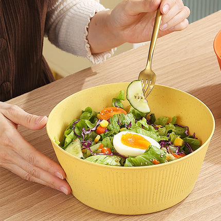 Unbreakable Large Cereal Bowl - Wheat Straw Bowls Salad bowls Microwave and Dishwasher Safe Salad Bowls, Stackable Color Kitchen Bowls for Serving, Soup, Oatmeal, Pasta, Noodles Yellow.