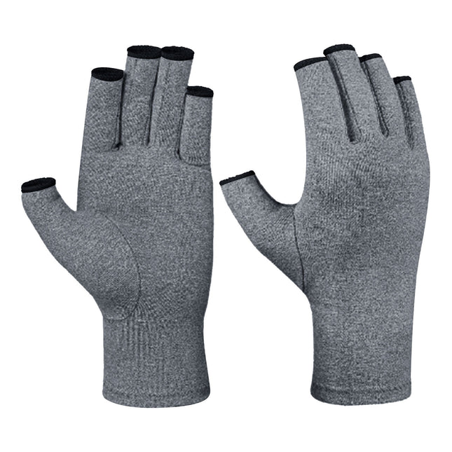 Pressure Gloves Half Finger, Cycling Joint Care Sports Gloves, Antiskid Fitness Gloves for Men and Women, Comfortable Compression Gloves for Hand Relief, Mobility & Repetitive Task Support, Size M F.