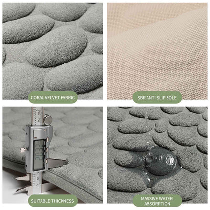 40 x 24 Inch Cotton Bathroom Floor Mat - Super Soft, Water Absorbent, Non-Slip, Machine Washable, Ideal for Bathroom, Bedroom, and Kitchen Coffee.