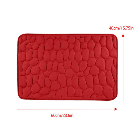 40 x 24 Inch Cotton Bathroom Floor Mat - Super Soft, Water Absorbent, Non-Slip, Machine Washable, Ideal for Bathroom, Bedroom, and Kitchen Red.