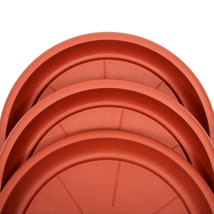 Heavy Duty Plastic Plant Saucer - 8 Inch Round Flower Pot Drip Tray, Durable Flowerpot Base for Indoor/Outdoor Use, Water Catcher for Potted Plants, Easy to Clean, Black B.