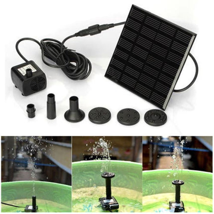 Panel Water Pump for Bird Bath Water Pump Kit - Solar Fountain 7V/140Ma Submersible Water Pump for Pool, Garden, Pond, 150L/H Max Flow, 16” Max Water Height, Outdoor Watering, 10Ft Cable.