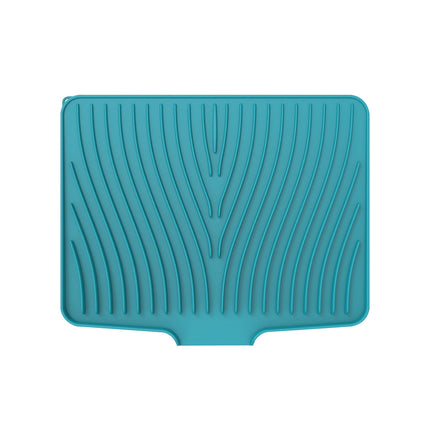 40x33 Inch Extra Large Kitchen Countertop Draining Silicone Tray - No Punching, Waterproof Drying Pad for Dishes,Water Diverting, Anti-Accumulating, Multifunctional Counter Protector for Kitchen Use green.