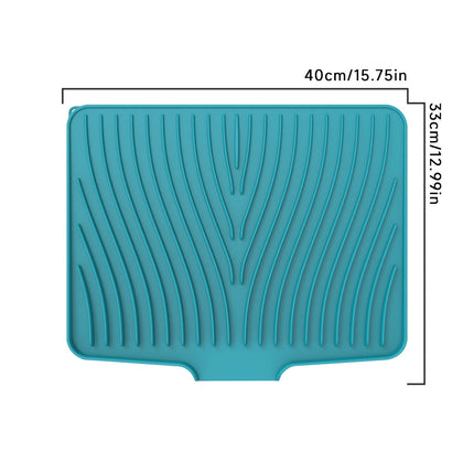 40x33 Inch Extra Large Kitchen Countertop Draining Silicone Tray - No Punching, Waterproof Drying Pad for Dishes,Water Diverting, Anti-Accumulating, Multifunctional Counter Protector for Kitchen Use green.