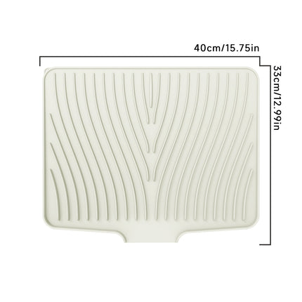 40x33 Inch Extra Large Kitchen Countertop Draining Silicone Tray - No Punching, Waterproof Drying Pad for Dishes,Water Diverting, Anti-Accumulating, Multifunctional Counter Protector for Kitchen Use white.