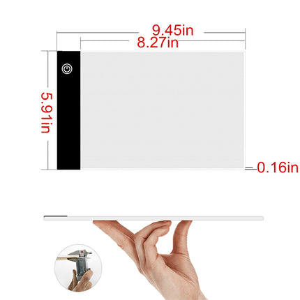 Portable A3 LED Tracing Light Box - 15.75x13.2 Inch Slim Light Pad with USB Power, Adjustable Brightness for Artists, Sketching, Animation & Design A.