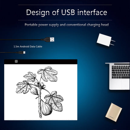 Portable A3 LED Tracing Light Box - 15.75x13.2 Inch Slim Light Pad with USB Power, Adjustable Brightness for Artists, Sketching, Animation & Design C.