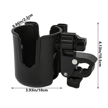 2-in-1 Bicycle Cup Holder with Mobile Phone Holder - Universal Water Bottle Holder, Coffee & Tea Mug Holder, for Electric Bike, Bicycle, Motorcycle, Stroller, Walker - Fits Phones Up to 6.5 Inches.