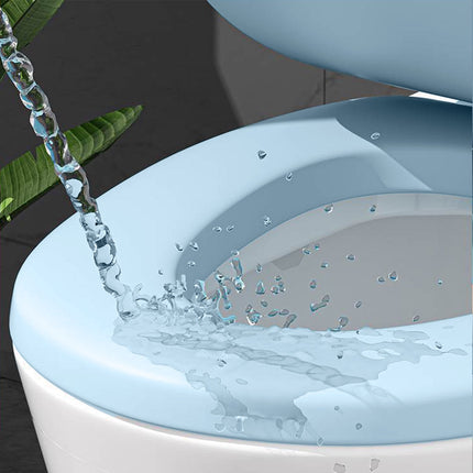 Universal Round Toilet Seat - 15.7 x 13.4 Inch Soft Close Plastic Toilet Lid with Foam Cushion, Easy Install & Clean, Durable Design for Standard Toilets Blue.