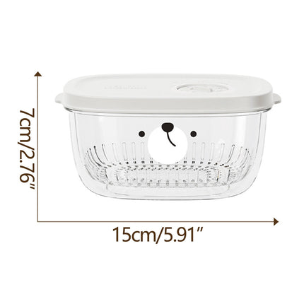 Shallots Ginger Garlic Storage Box - 5.9x2.8in Food-grade Refrigerator Fresh-keeping Box with Detachable Draining Basket for Vegetables, Minced Garlic & Food Prep White.