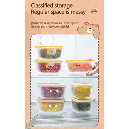 Shallots Ginger Garlic Storage Box - 5.9x2.8in Food-grade Refrigerator Fresh-keeping Box with Detachable Draining Basket for Vegetables, Minced Garlic & Food Prep White.