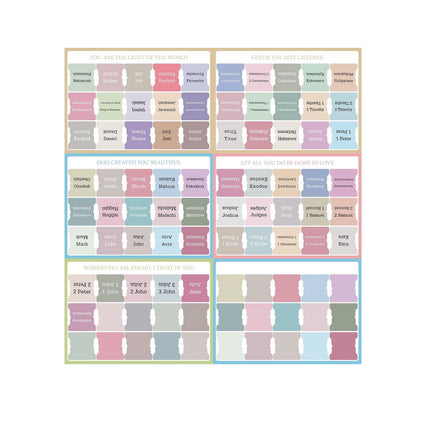 Bible Guidance Tabs with Book Tabs & Blank Customizable Tabs – 7.87 x 5.5 inches, Easy Apply & Removable, Bible Navigation Aid for Efficient Study, Personalize Favorite Verses, No Residue Multicolor.