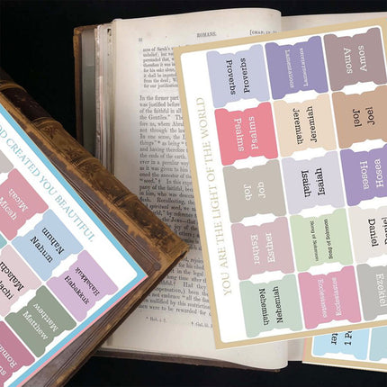 Bible Guidance Tabs with Book Tabs & Blank Customizable Tabs – 7.87 x 5.5 inches, Easy Apply & Removable, Bible Navigation Aid for Efficient Study, Personalize Favorite Verses, No Residue Multicolor.