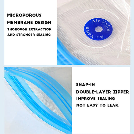 10-Pack Reusable Vacuum Food Storage Bags - BPA-Free, Various Sizes, Double Zipper Seal, Easy-to-Use Vacuum Sealer Bags for Food, Pet Treats & Small Items - Clear, Space-Saving, Freshness Preservation 22*34.