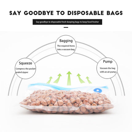 10-Pack Reusable Vacuum Food Storage Bags - BPA-Free, Various Sizes, Double Zipper Seal, Easy-to-Use Vacuum Sealer Bags for Food, Pet Treats & Small Items - Clear, Space-Saving, Freshness Preservation 26*28.