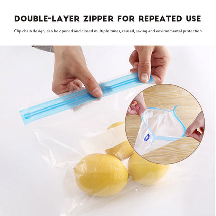 10-Pack Reusable Vacuum Food Storage Bags - BPA-Free, Various Sizes, Double Zipper Seal, Easy-to-Use Vacuum Sealer Bags for Food, Pet Treats & Small Items - Clear, Space-Saving, Freshness Preservation Clear.