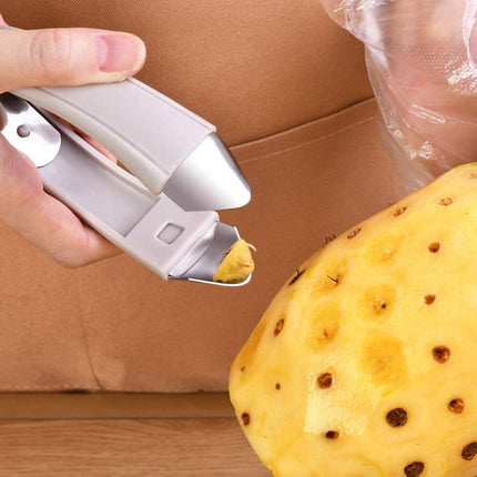 Pineapple Eye Remover Tool, Multifunctional Pineapple Corer and Slicer, Stainless Steel Cutter Strawberry Stem Remover Quickly Cut and Remove Tweezers Kitchen Tools Gray.