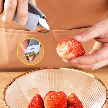 Pineapple Eye Remover Tool, Multifunctional Pineapple Corer and Slicer, Stainless Steel Cutter Strawberry Stem Remover Quickly Cut and Remove Tweezers Kitchen Tools Gray.