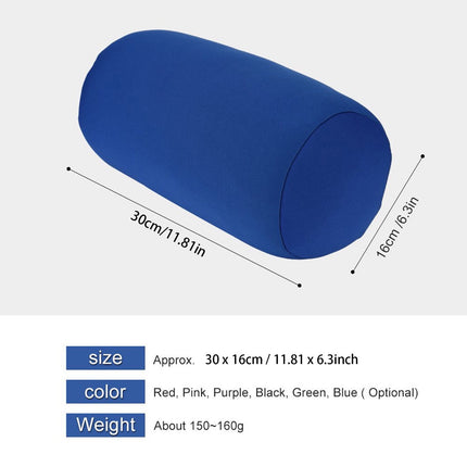 Comfortable Roll Cylindrical Pillow for Head,Microbead Jelly Bean Bed Pillow Tube Pillow Cushion for Head, Neck, Back Support Red.
