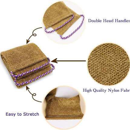 3 Pieces African Net Sponge with Handles Long African Exfoliating Net Washcloth Bath Sponge Net Cloth Wash Net Body Back Scrubber for Shower Loofah, 31.5x5.9 31.5" x 5.9" Blue*1 Brown*1 ruple*1.