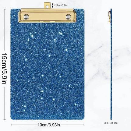 Acrylic Clipboards, Fashion Glitter Clip Board with Low Profile Gold Clip, Designed for Classroom School and Office Use, A4 Letter, 5.91x3.94x0.39 5.91" x 3.94" x 0.39" Green.