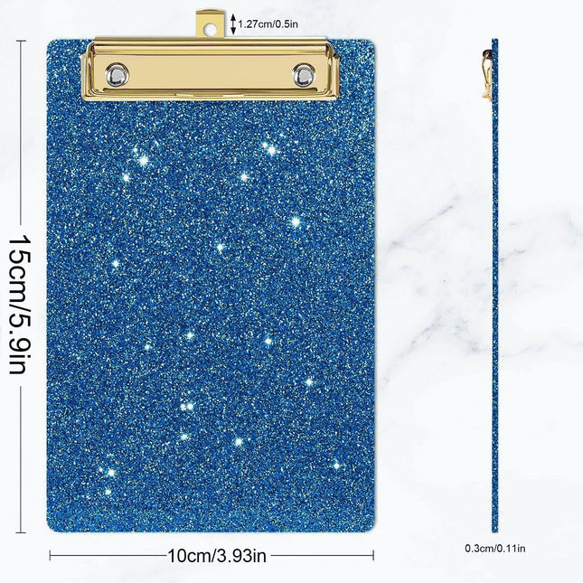 Acrylic Clipboards, Fashion Glitter Clip Board with Low Profile Gold Clip, Designed for Classroom School and Office Use, A4 Letter, 5.91x3.94x0.39 5.91" x 3.94" x 0.39" Green.