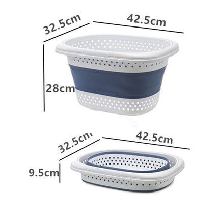 Collapsible Laundry Basket, Collapsible Laundry Basket with Handles, Foldable Laundry Basket Plastc,Pop Up Tall Storage Container/Organizer/Clothes Hamper for Laundry, 12.8x16.73x11.02 12.8" x 16.73" x 11.02" Blue.