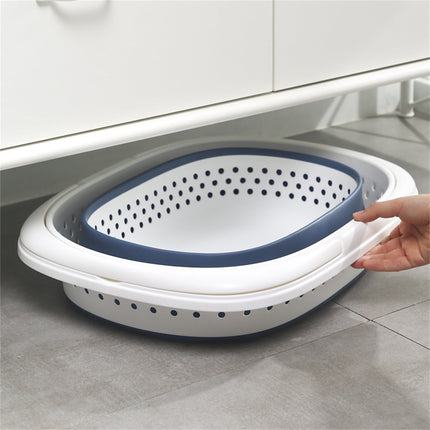 Collapsible Laundry Basket, Collapsible Laundry Basket with Handles, Foldable Laundry Basket Plastc,Pop Up Tall Storage Container/Organizer/Clothes Hamper for Laundry, 12.8x16.73x11.02 12.8" x 16.73" x 11.02" Blue.