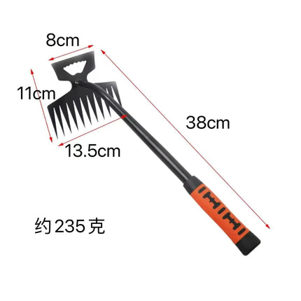 2025 Upgraded Weed Puller Tool, Weeding Artifact Uprooting Weeding Tool Weed Remover Tool 4 Teeth Manganese Steel Weed Pulling Tool, Weeder Tool Dual Purpose Manual Weeders Tool for Garden (19.7inch) Silver.