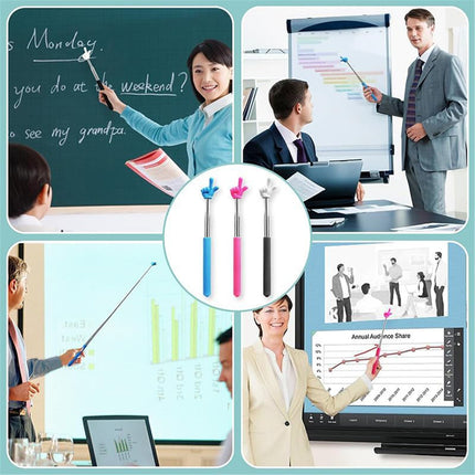 Retractable Teacher Pointer Sticks, 5 Colors Hand Pointer Stick, Student Finger Pointing Sticks, Extendable School Supplies for Reading, Classroom One Size Blue.