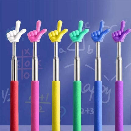Retractable Teacher Pointer Sticks, 5 Colors Hand Pointer Stick, Student Finger Pointing Sticks, Extendable School Supplies for Reading, Classroom One Size Blue.