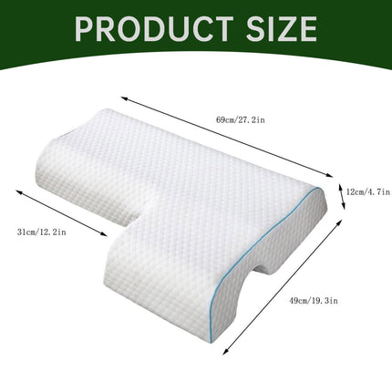 Memory Foam Cuddle Pillow, Shoulder Pillow for Side Sleepers, Arm Pillow with Arm Hole for Sleeping, Side Sleeper Pillow for Arm Pressure Relief with Breathable Pillowcase, 27.2x19.3 27.2" x 19.3" A.