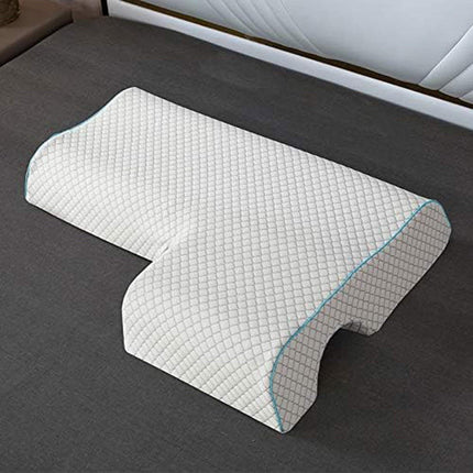 Memory Foam Cuddle Pillow, Shoulder Pillow for Side Sleepers, Arm Pillow with Arm Hole for Sleeping, Side Sleeper Pillow for Arm Pressure Relief with Breathable Pillowcase, 27.2x19.3 27.2" x 19.3" A.