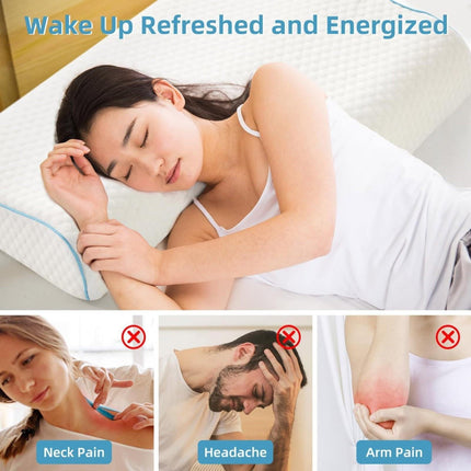 Memory Foam Cuddle Pillow, Shoulder Pillow for Side Sleepers, Arm Pillow with Arm Hole for Sleeping, Side Sleeper Pillow for Arm Pressure Relief with Breathable Pillowcase, 27.2x19.3 27.2" x 19.3" A.